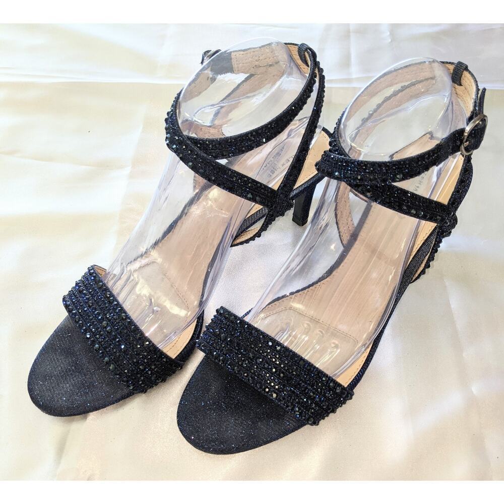 Alex Marie Parlyn Navy Strappy Dressy Sparkly Sandals Size 10M Prom Wedding